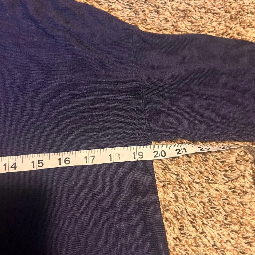 Eileen Fisher Purple Merino Wool Blend Asymmetrical Hem Long Sleeve Tunic Top XS